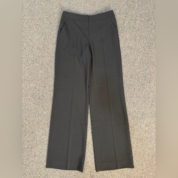 Armani Made in Italy Virgin Wool Black Pleated Dress Pants Women's Size 4 Career - Picture 1 of 11